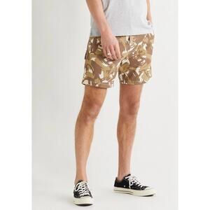 A.P.C. Éli Camouflage-Print Cotton-Twill Drawstring Shorts in Brown Size Medium